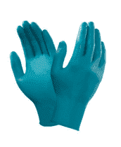 Nitril handschoen voor eenmalig gebruik en het hanteren van gevoelige objecten en materialen.